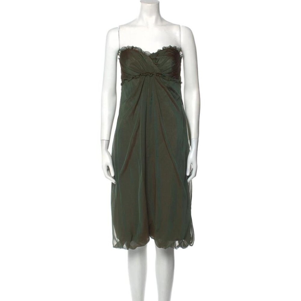 LAVENDER LABEL VERA WANG Women's Iridescent Strapless Corset Silk Dress Size 8